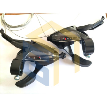 Перемикач швидкосей (пара) SHIMANO ST-EF500 (3×7 швидкостей) велосипеда Forte (120396)