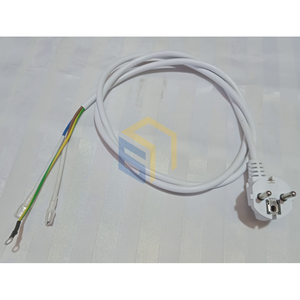 Шнур силовий з вилкою 220V, 10A, 1.5м для бойлерів Grunhelm (124307)