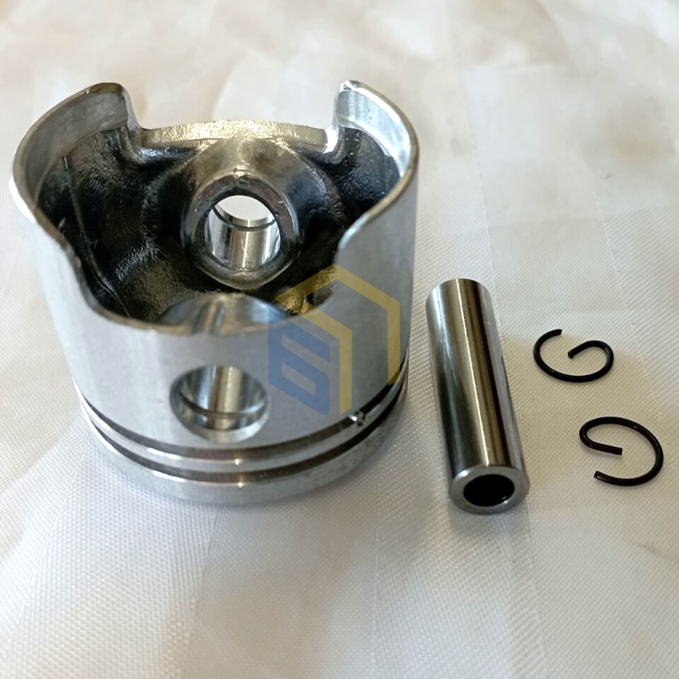 Поршень 44 мм з кільцями, пальцем та стопорними кільцями мотокоси Grunhelm GR-3200M (125911)