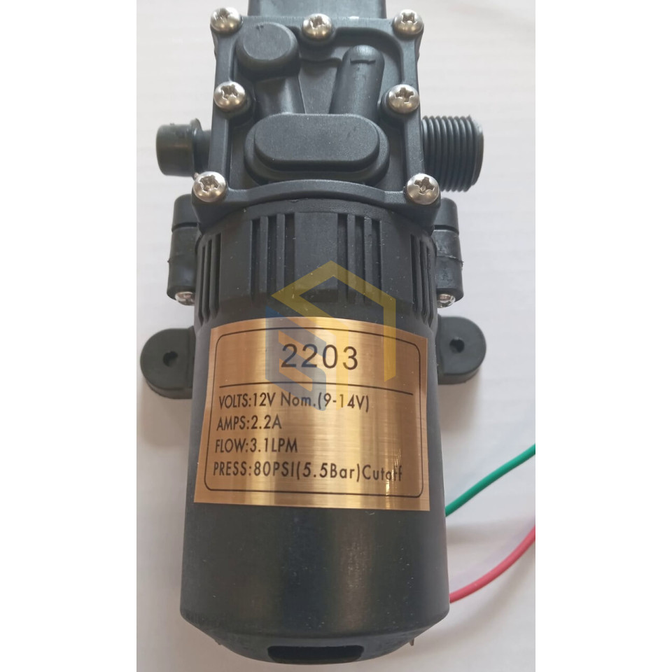 Двигатель с насосом (2 крепления) KF-2203, 12В, 2,1А, опрыскивателя аккумуляторного Grunhelm GHS-18 (136804)