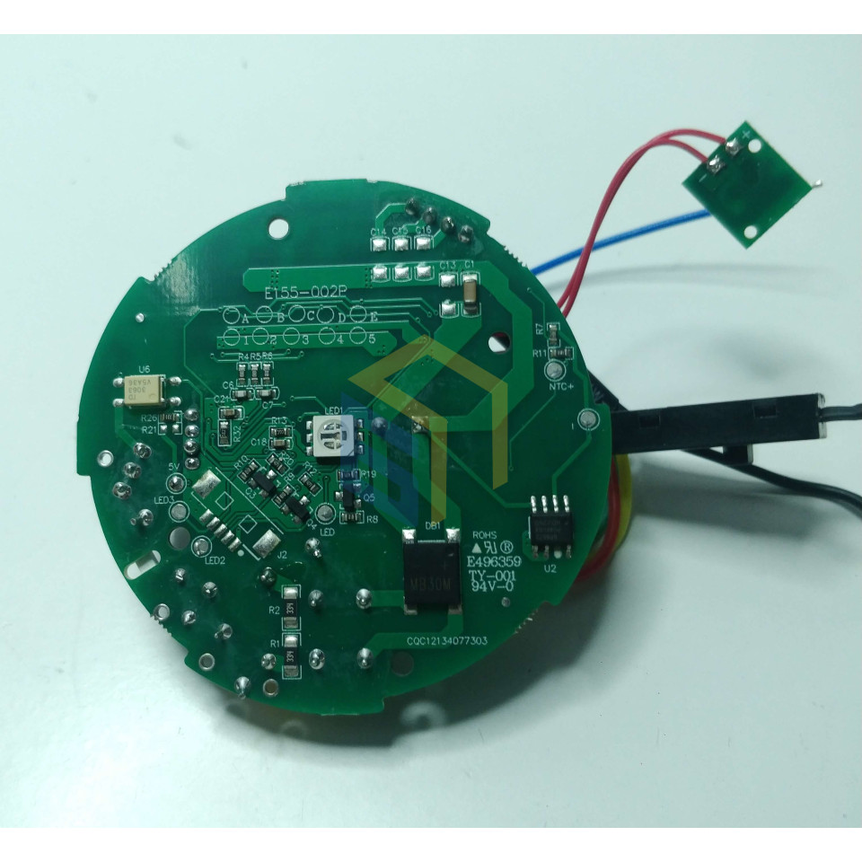 Плата управління в зборі (плата, перемикачі, підсвітка) фена Grunhelm GHD-280 (152843)