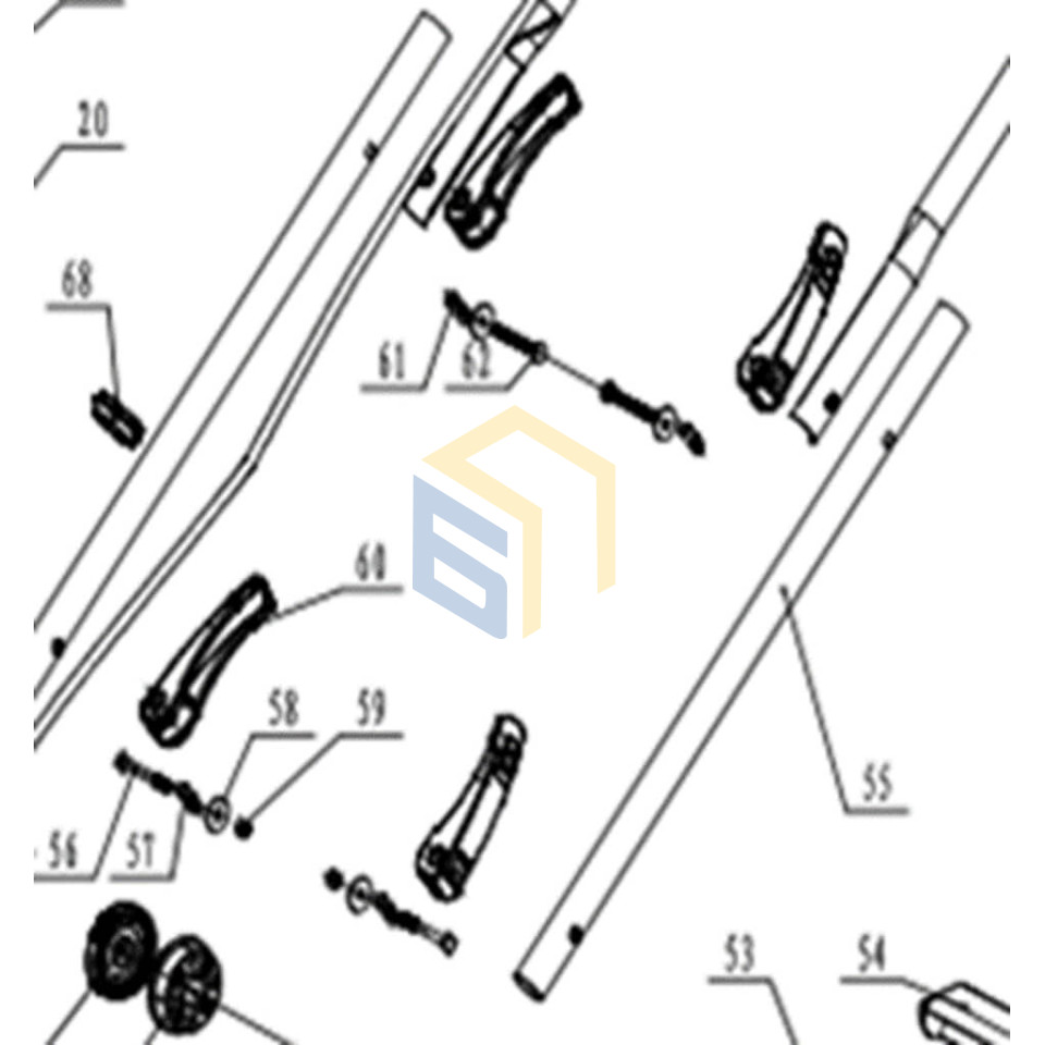 Ручка нижняя газонокосилки электрической Grunhelm EM-6102A (67873)